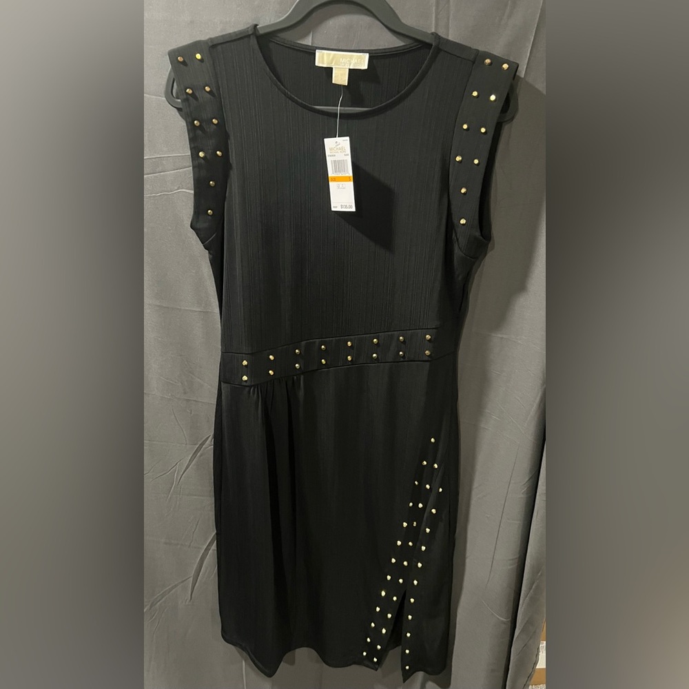 Michael Kors Black Embellished Sequin Midi Dress